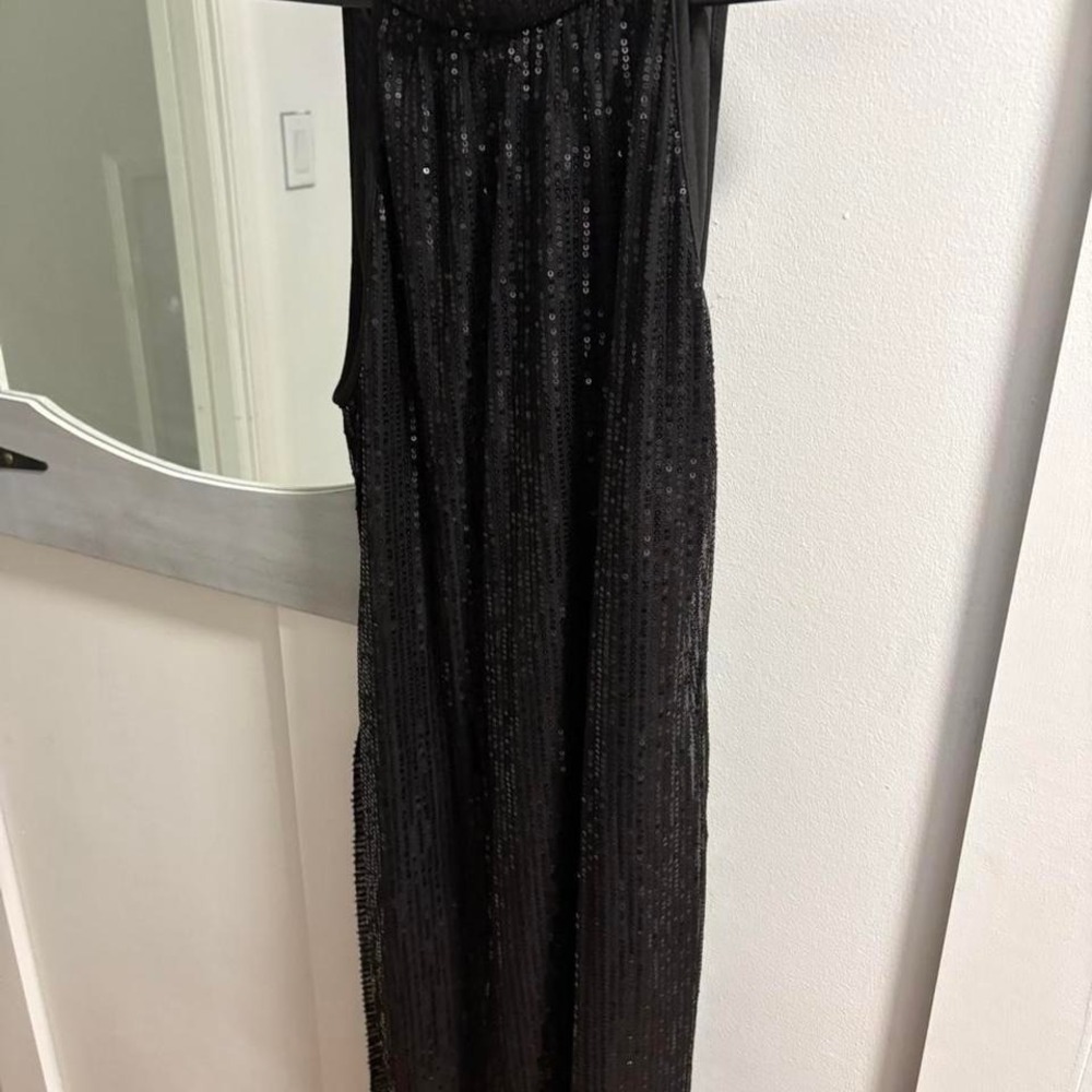 Black sequin maxi dress #partydress'